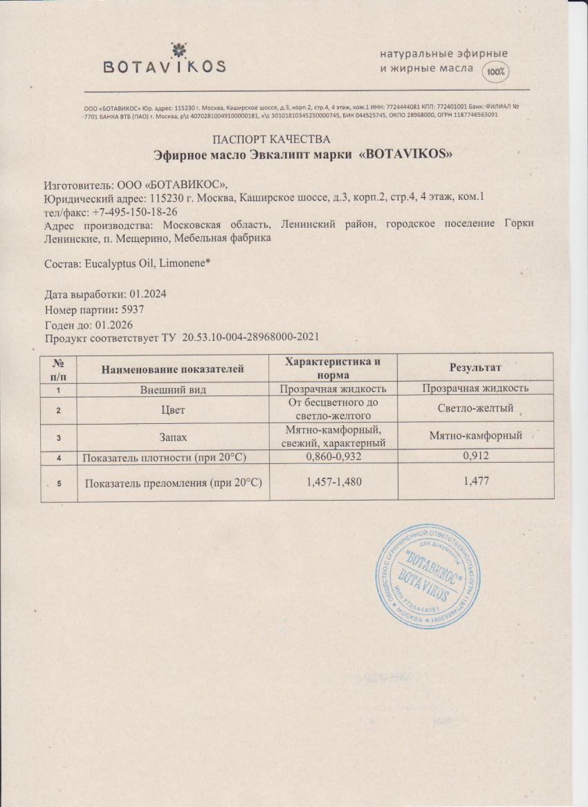 Паспорт №012024